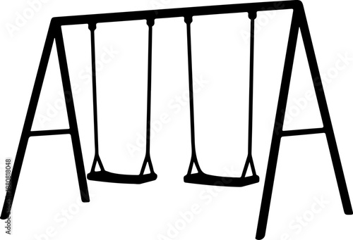 metal swing set with two seats a simple playground equipment