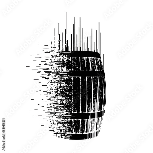 World Whisky Day barrel with digital pixel glitch effect