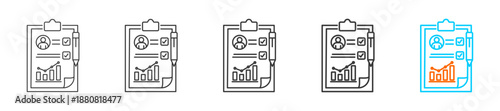 performance & evaluation icon set multiple style collection	