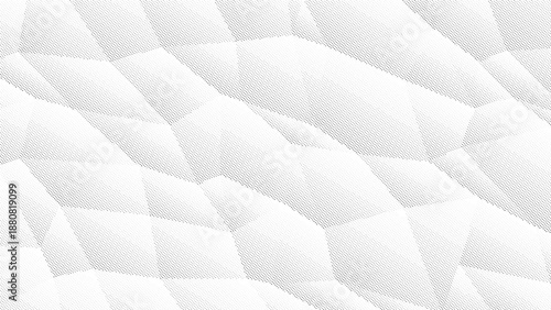 White Abstract Crumpled Paper Texture Background or Polygonal Structure Halftone Stippling Effect