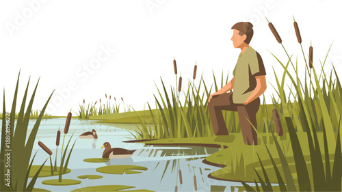 High Fidelity Flat Vector Illustration of Online Shopping Experience with Mobile Phone and Retail Consumerism