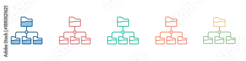 Root Directory Icon Set Multiple Style Collection