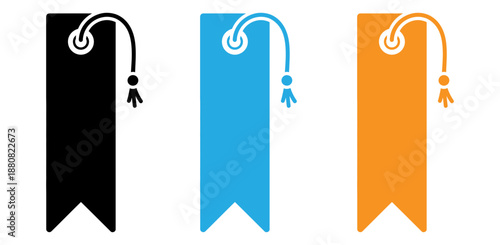 Colorful ribbon banners with tassels