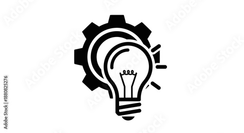 Black light bulb with gear icon.