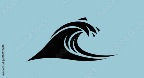 Black wave icon on white background.