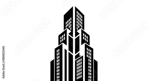 Modern Skyscraper City High Rise Building.