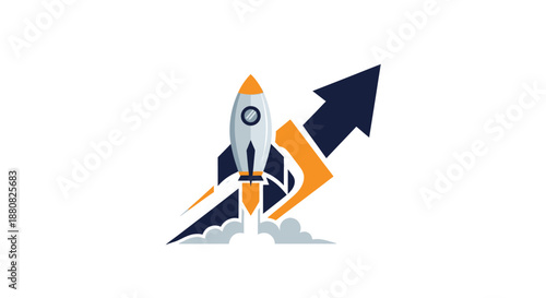 Rocket Ship Launching Upward Successfully.