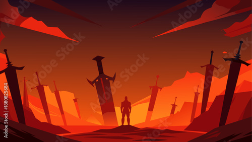 Swords rising in desert