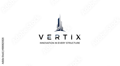 Vertix company logo with skyscraper.