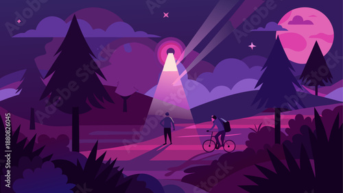 Nighttime encounter in the forest