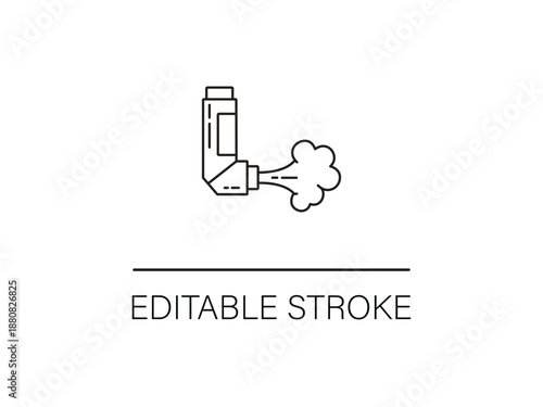 Simple asthma inhaler icon with editable stroke.