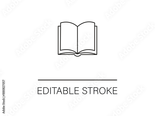 Simple line art open book icon for educational or literary use.