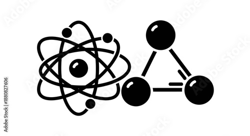 Atom and molecule structure model.