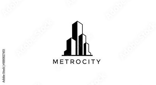 Black and white city logo design.