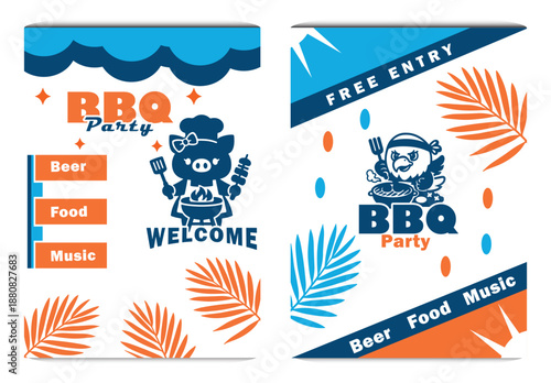 BBQ Party Summer Barbecue Invitation Flyer, Poster, Card Vector Design And Illustration