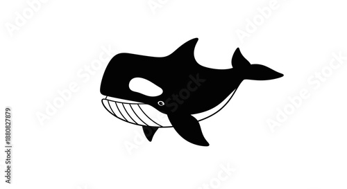 Black orca whale side profile view.