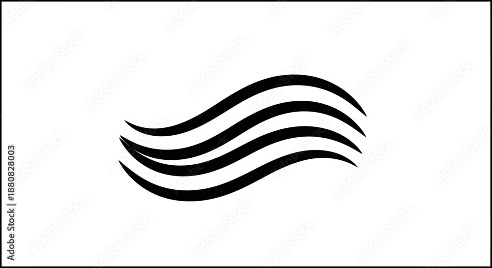 Obraz premium Black wavy lines graphic design element.