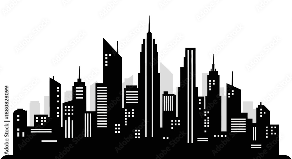 Fototapeta premium City skyline with tall buildings 1.