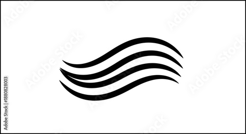 Wallpaper Mural Black wavy lines graphic design element. Torontodigital.ca