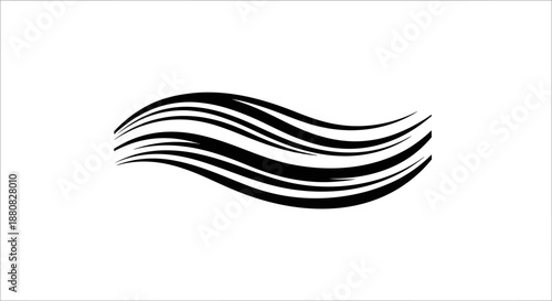 Black wavy lines abstract graphic design.