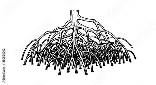 Detailed illustration of many cables.