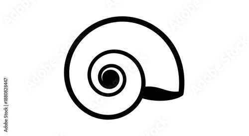 Simple black snail shell icon design.