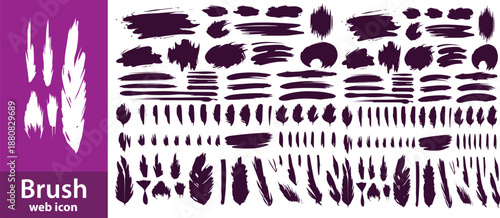 Brush stroke set, calligraphy ink paint lines, sketchy brush strokes grunge, bold lines and squiggles marker stripe