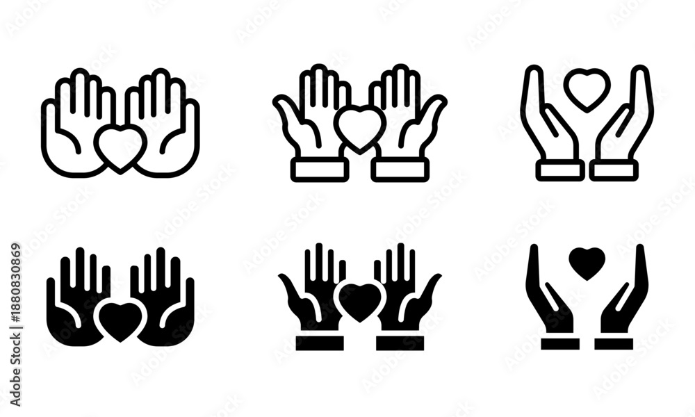 Fototapeta premium Helping Hands icons
