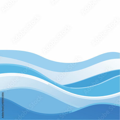 Vagues abstraites en dégradé de bleu – illustration vectorielle fluide et décorative