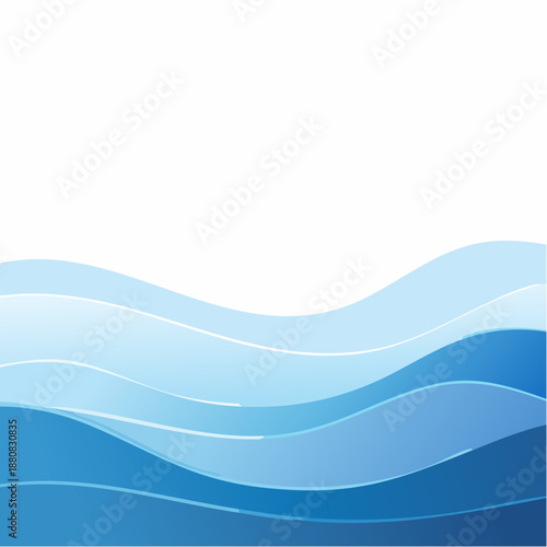 Vagues abstraites en dégradé de bleu – illustration vectorielle fluide et décorative