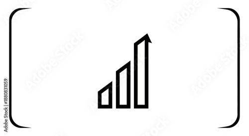 Black bar chart with growing arrow.