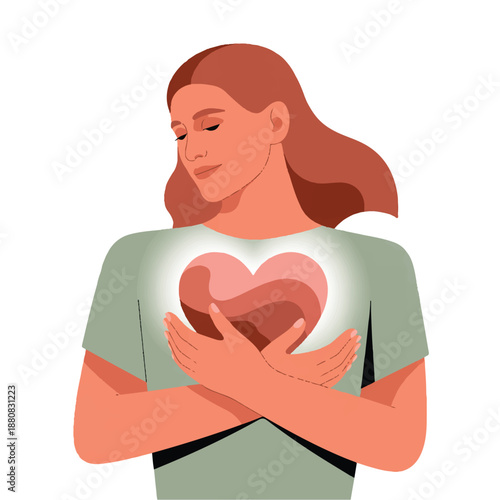 Semi-Realistic Flat Vector Illustration Representing Mental Health Awareness and Psychological Support