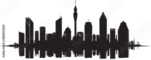 Cape town skyline silhouette, panorama