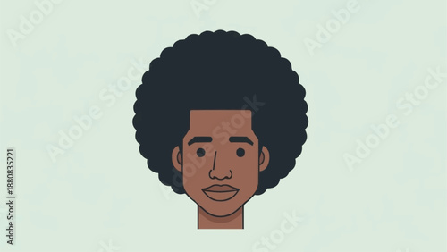 Illustration of a man with an afro hairstyle.