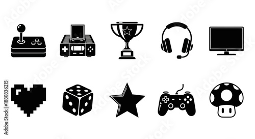 Collection of gaming related icons.