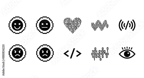 Collection of emoticon and symbol icons.