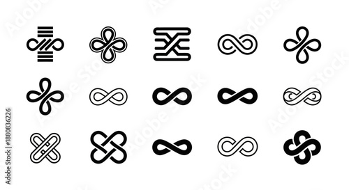 Collection of infinity loop symbols.