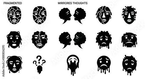 Collection of various facial expression icons.