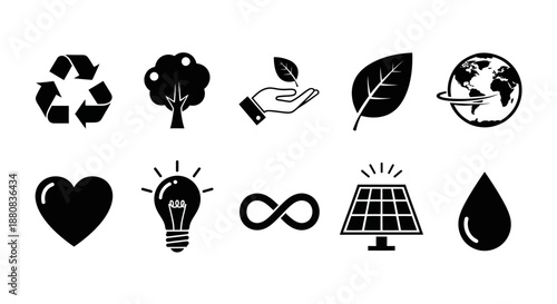 Eco friendly symbols and icons set.