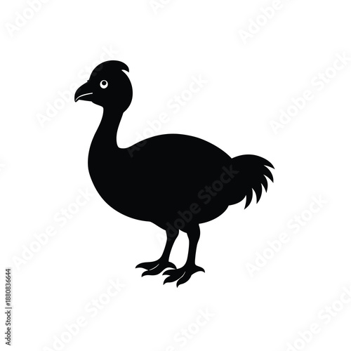 Extinct Dodo Bird Silhouette Vector Illustration Isolated on White Background