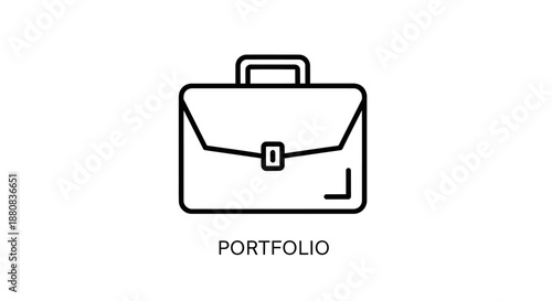 Simple line art briefcase icon design.