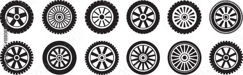 wheel set of twelve rim silhouettes for customization and catalog