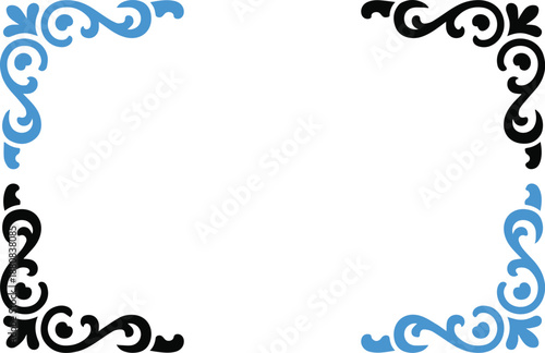 border ornate corner frame floral filigree vector for certificate