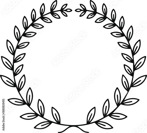 laurel wreath decorative border for certificate invitation and print