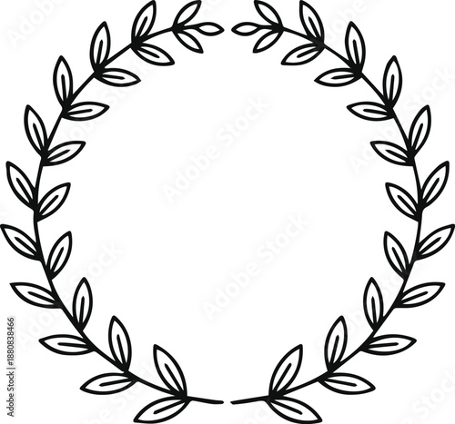 laurel wreath minimalist icon for logo monogram and branding