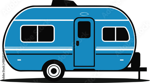 camper minimalist caravan vector icon travel trailer camping mobile rv