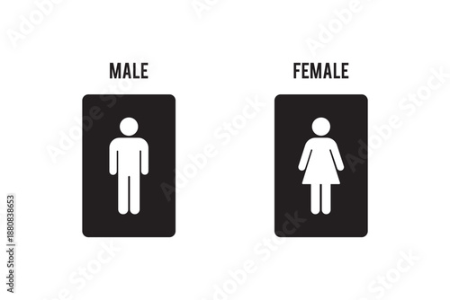  set male and female gender icon. Vector male and female toilet signs with trendy design eps 10