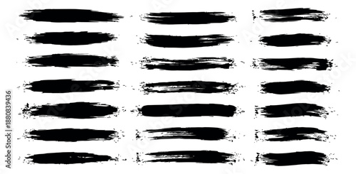 Wallpaper Mural Grunge hand drawn brush strokes set featuring various distressed black ink textures for creative projects Torontodigital.ca