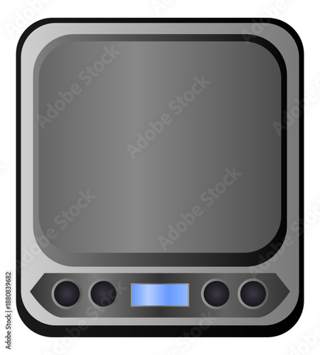 Ilustración de balanza digital de hogar.  Icono de salud y hogar. Vector en color para sitio web, folleto, app, diseño grafico y otros.