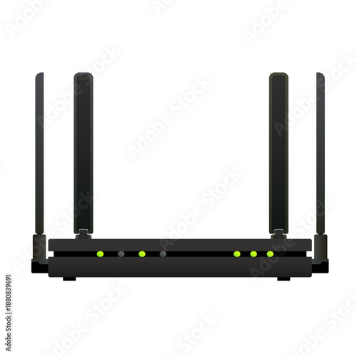 Wireless router isolated on white background.
